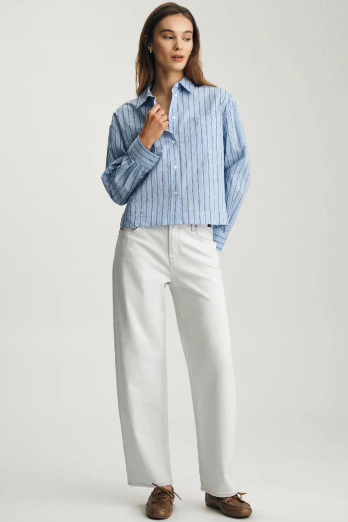 Cropped One Pocket Button-Up Shirt - Image 2