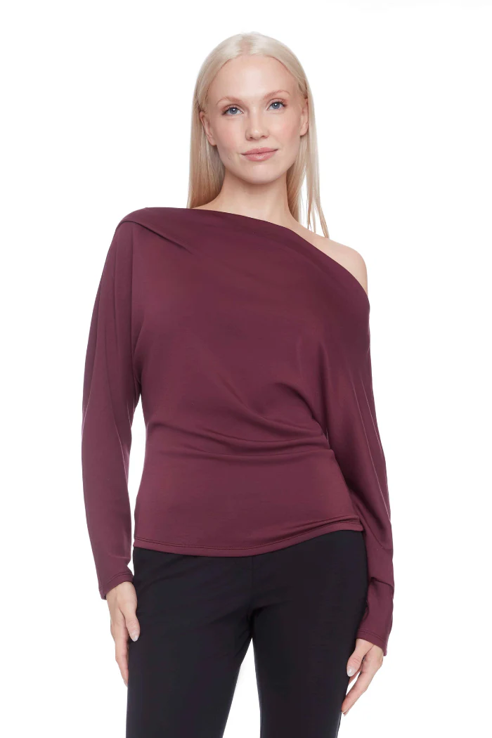 Demi Solid Cowlneck Butter Dolman Top