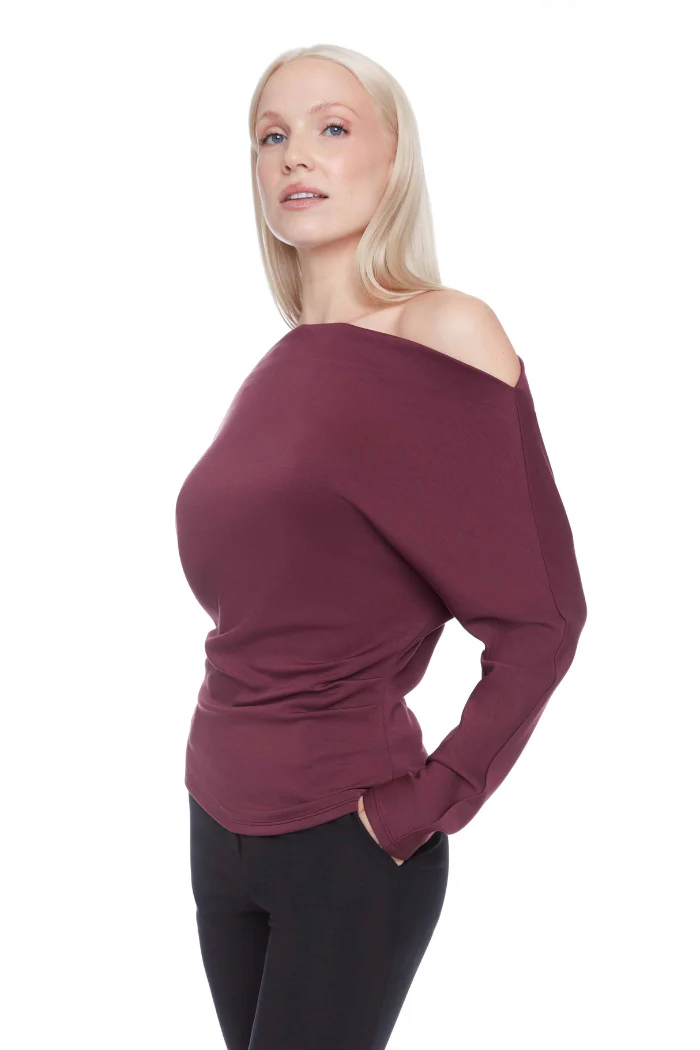 Demi Solid Cowlneck Butter Dolman Top - Image 2