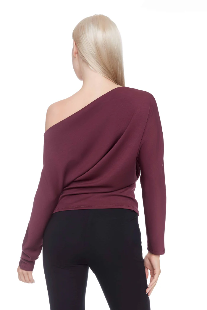 Demi Solid Cowlneck Butter Dolman Top - Image 3