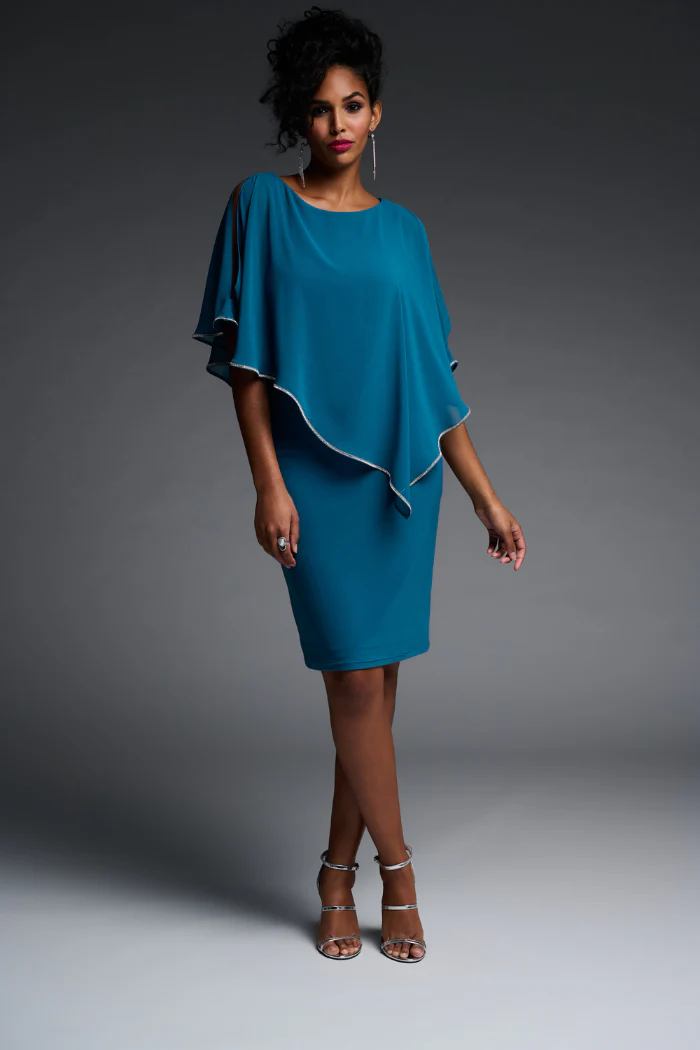 Diamanté Trim Chiffon Overlay Dress - Image 3