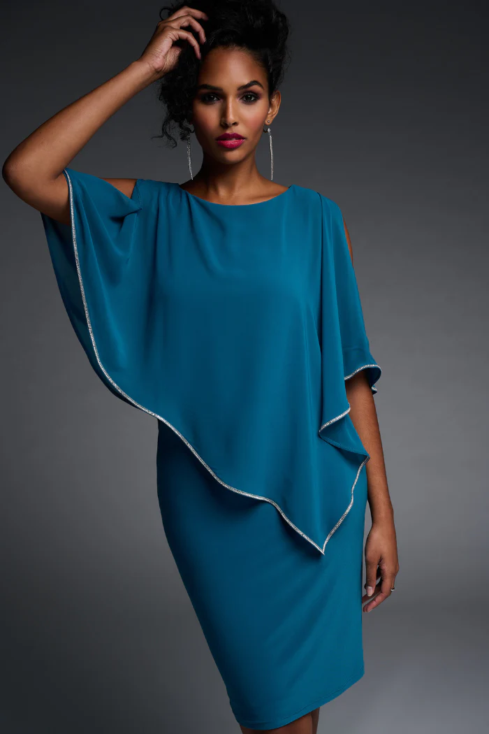 Diamanté Trim Chiffon Overlay Dress - Image 4