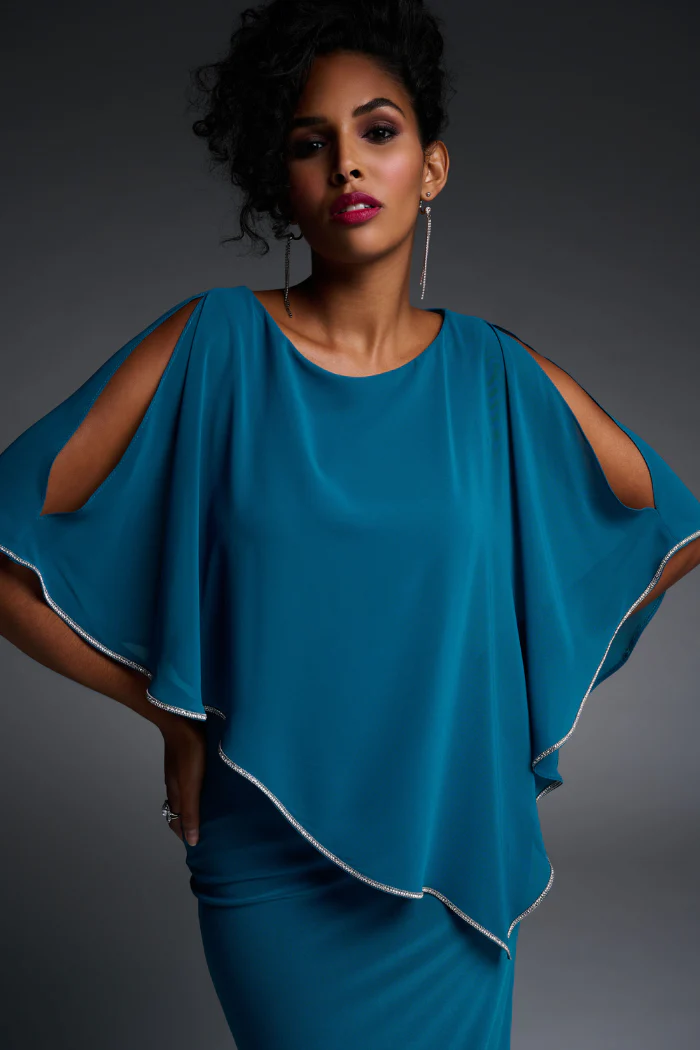 Diamanté Trim Chiffon Overlay Dress - Image 5