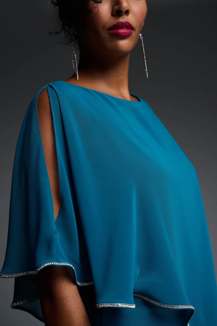 Diamanté Trim Chiffon Overlay Dress - Image 6