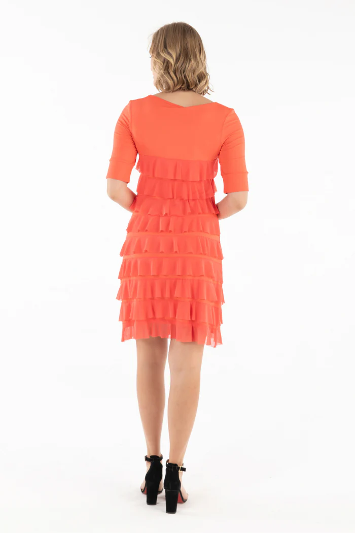 Elbow Sleeve Cha Cha Dress - Sorbet Mesh - Image 2