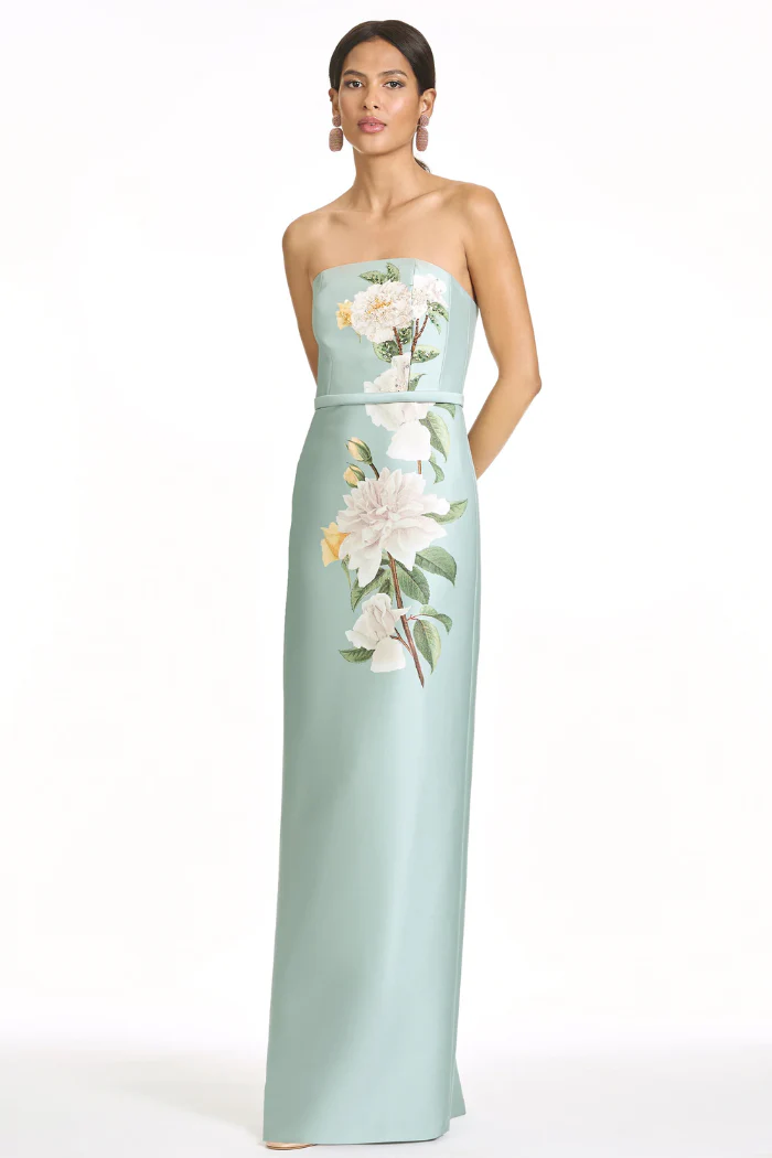 Embellished Sophia Gown - Celadon Floral - Image 3