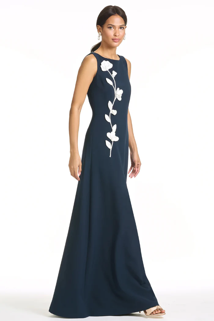 Embroidered Denee Gown - Midnight - Image 3