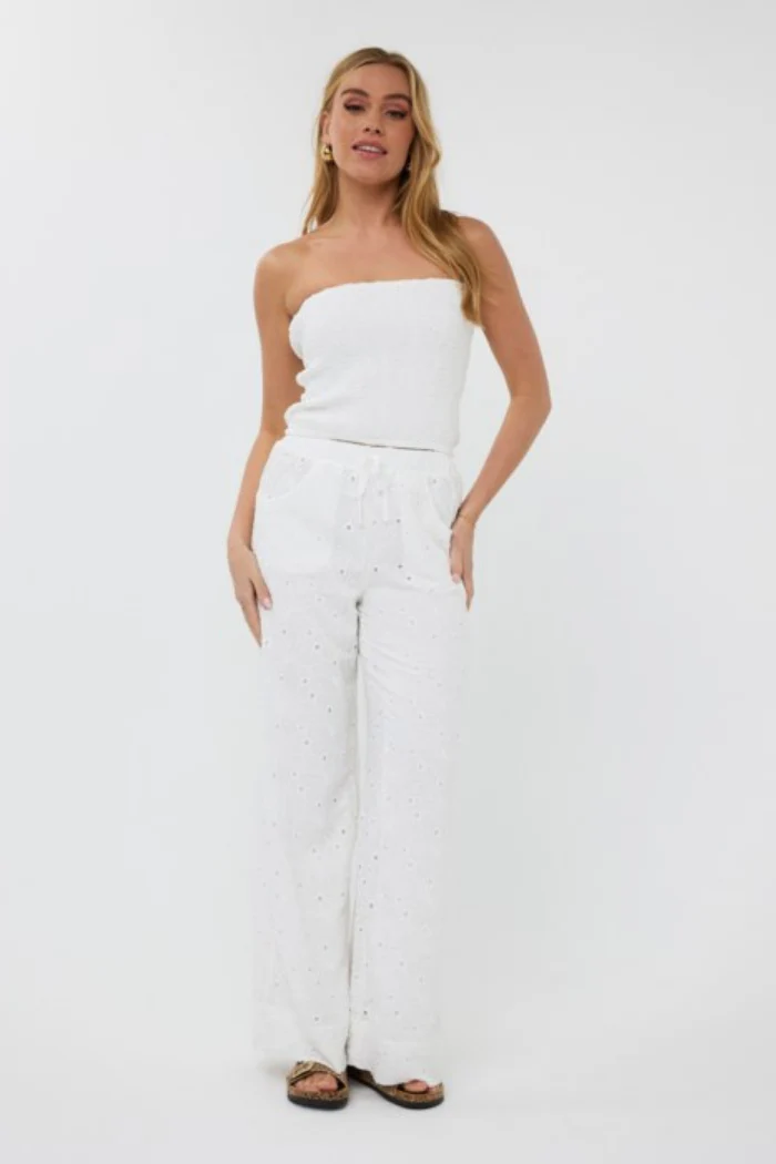 Embroidered Flower Trousers