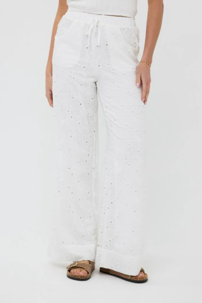 Embroidered Flower Trousers - Image 2