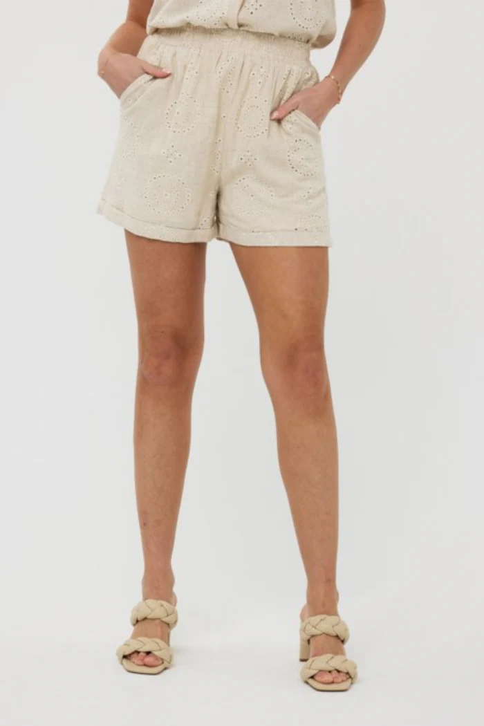 Embroidered Linen Shorts - Image 2