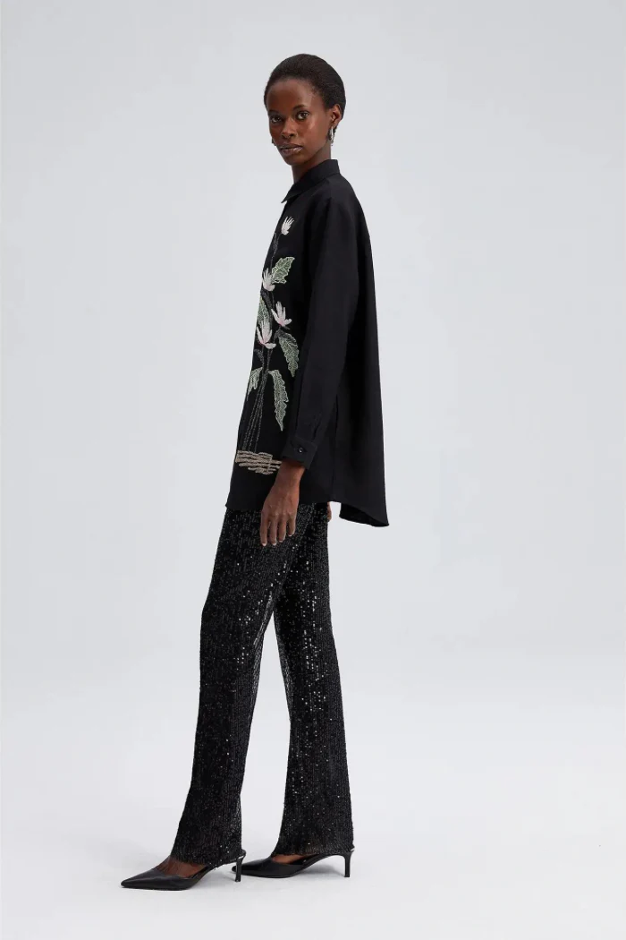 Embroidered Oversized Shirt - Image 3