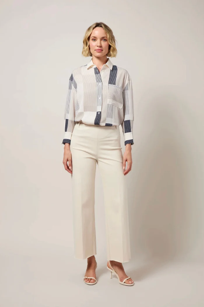 Erin High-Waist Wide-Leg Knit Denim - Oat - Image 2