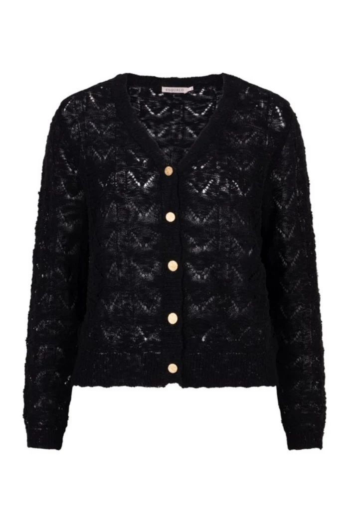 Fancy Knit Cardigan - Black - Image 5