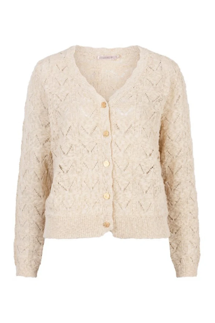 Fancy Knit Cardigan - Light Sand - Image 6