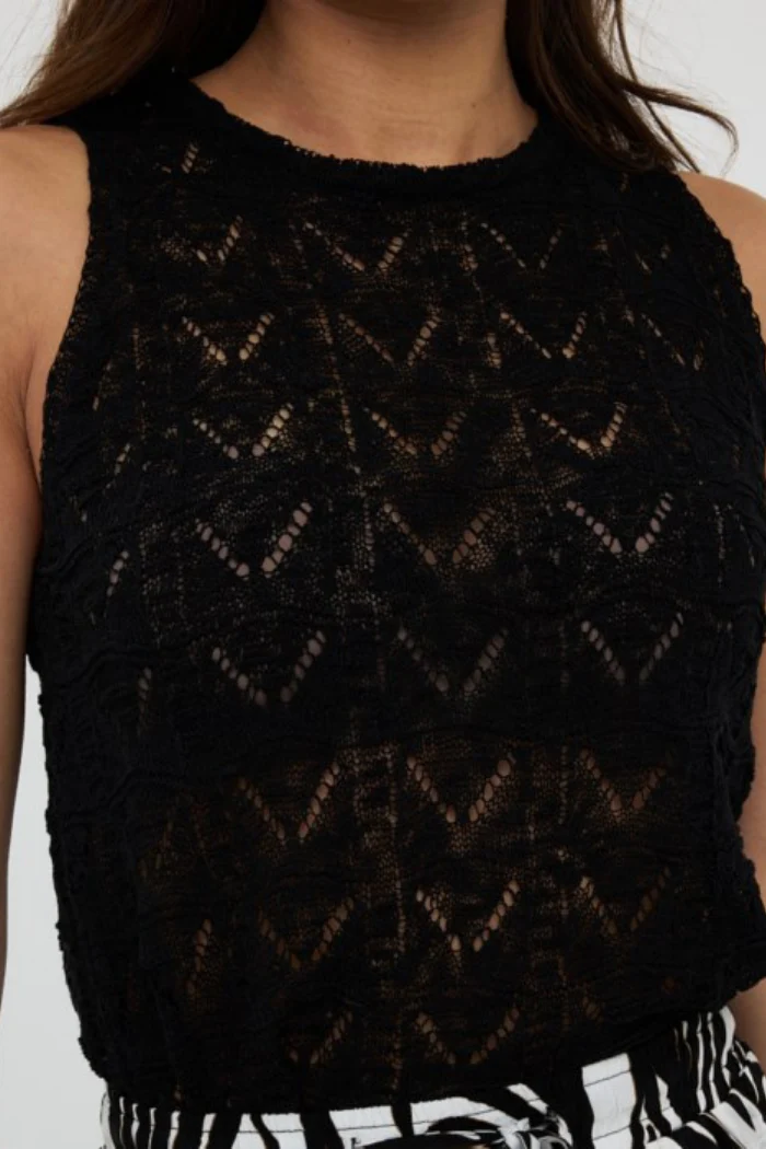 Fancy Knit Top - Black - Image 3