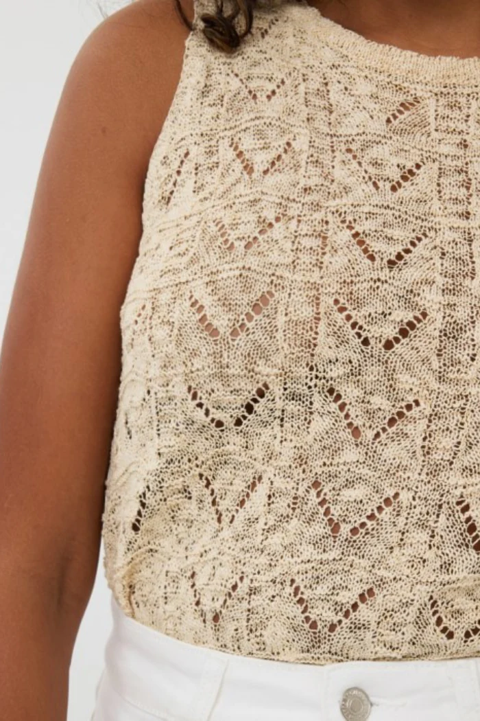 Fancy Knit Top - Light Sand - Image 3