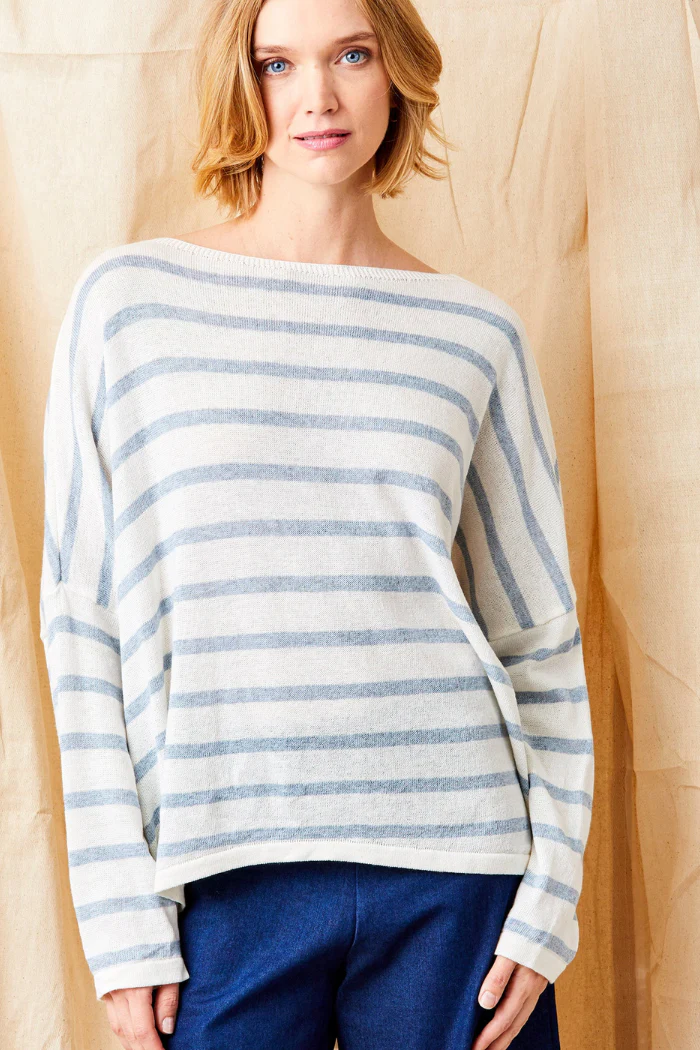 Fayola Oversize Stripe Hi Lo Hem Knit - Image 3