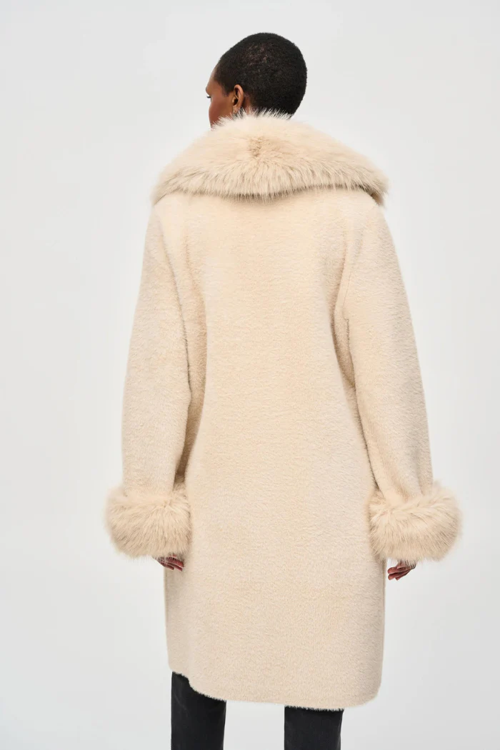 Feather Yarn and Faux Fur Sweater Coat - Image 12