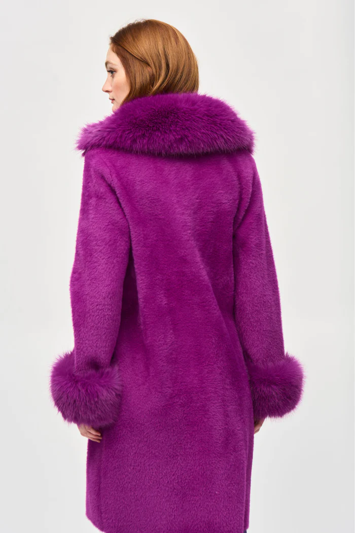 Feather Yarn and Faux Fur Sweater Coat - Image 7