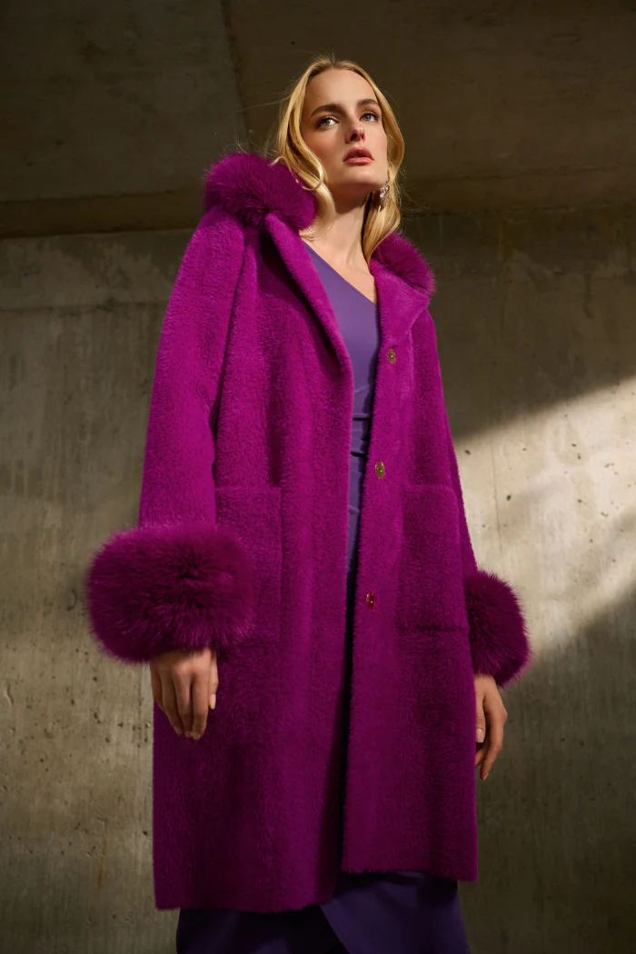 Feather Yarn and Faux Fur Sweater Coat - Image 8