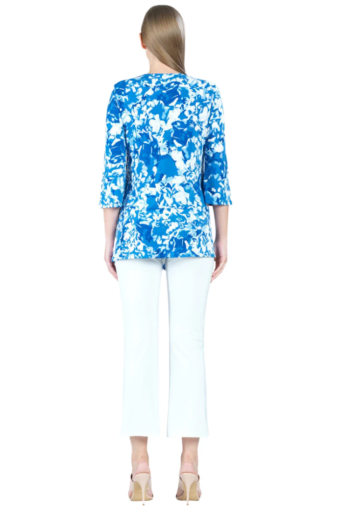 Floral Blossom Side Gathered Drape Hem Tunic - Image 3