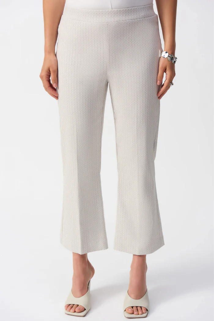 Geometric Jacquard Flared Pull-on Pants