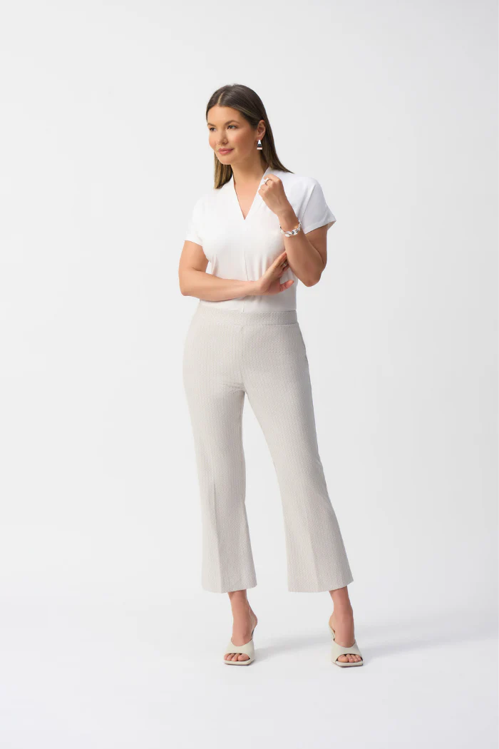 Geometric Jacquard Flared Pull-on Pants - Image 2