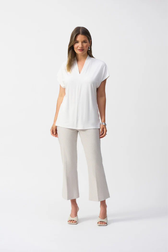 Geometric Jacquard Flared Pull-on Pants - Image 4