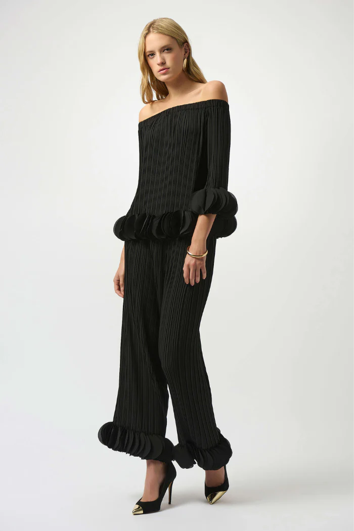 Georgette Off Shoulder Pleated Top - Image 3