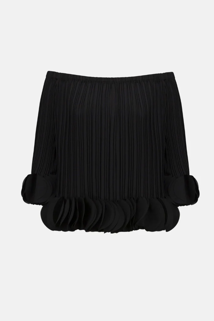Georgette Off Shoulder Pleated Top - Image 4