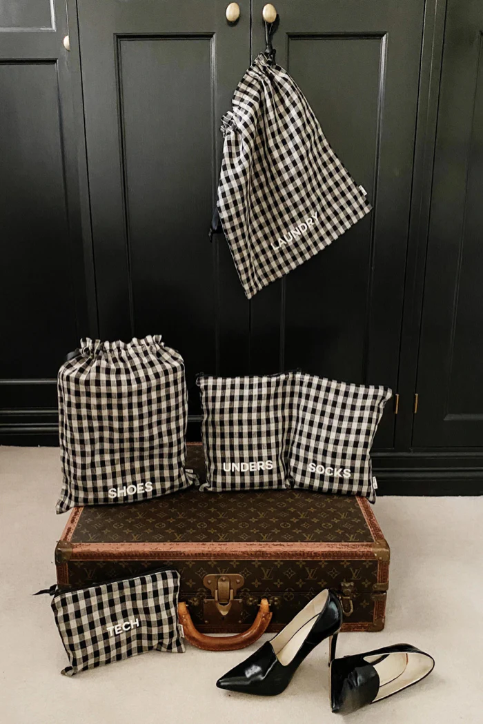 Bag-All Gingham 5-Piece Travel Packing Set | Chic Luggage Organizers - Image 7