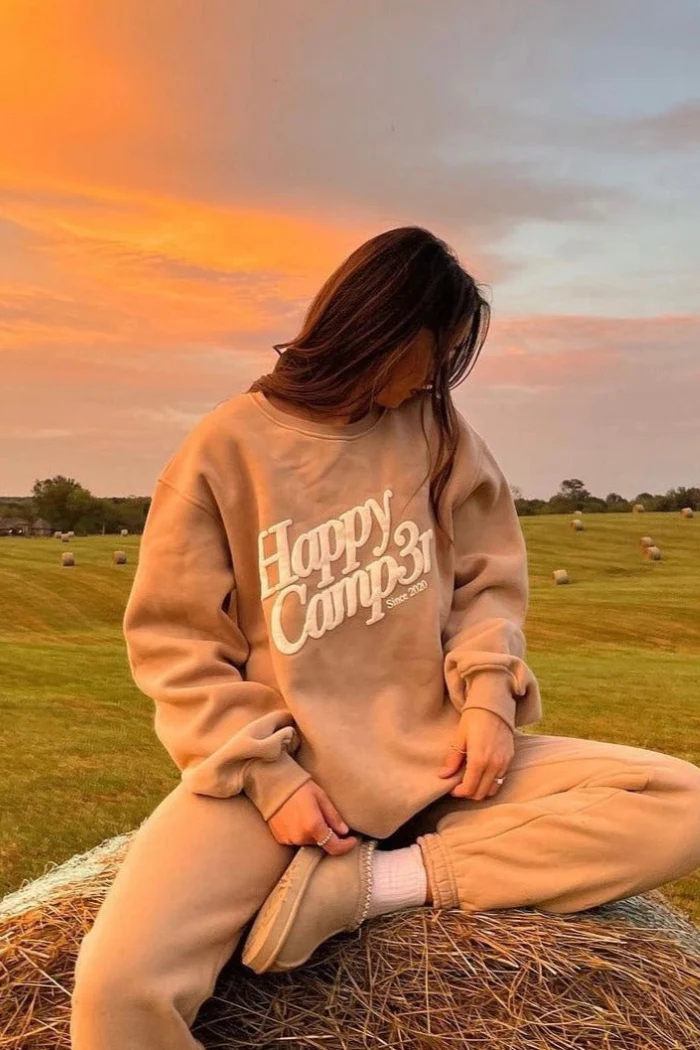 Happy Camp3r Puff Series Crewneck - Sand - Image 6