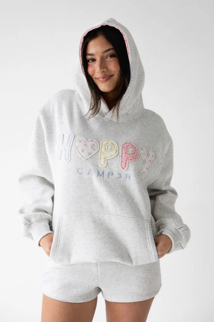 "Happy Camp3r" Appliqué Hoodie