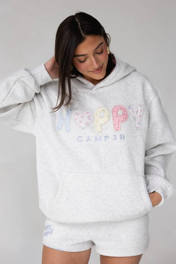 "Happy Camp3r" Appliqué Hoodie - Image 3