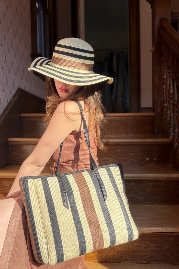 Neutral Striped Bag - Image 2