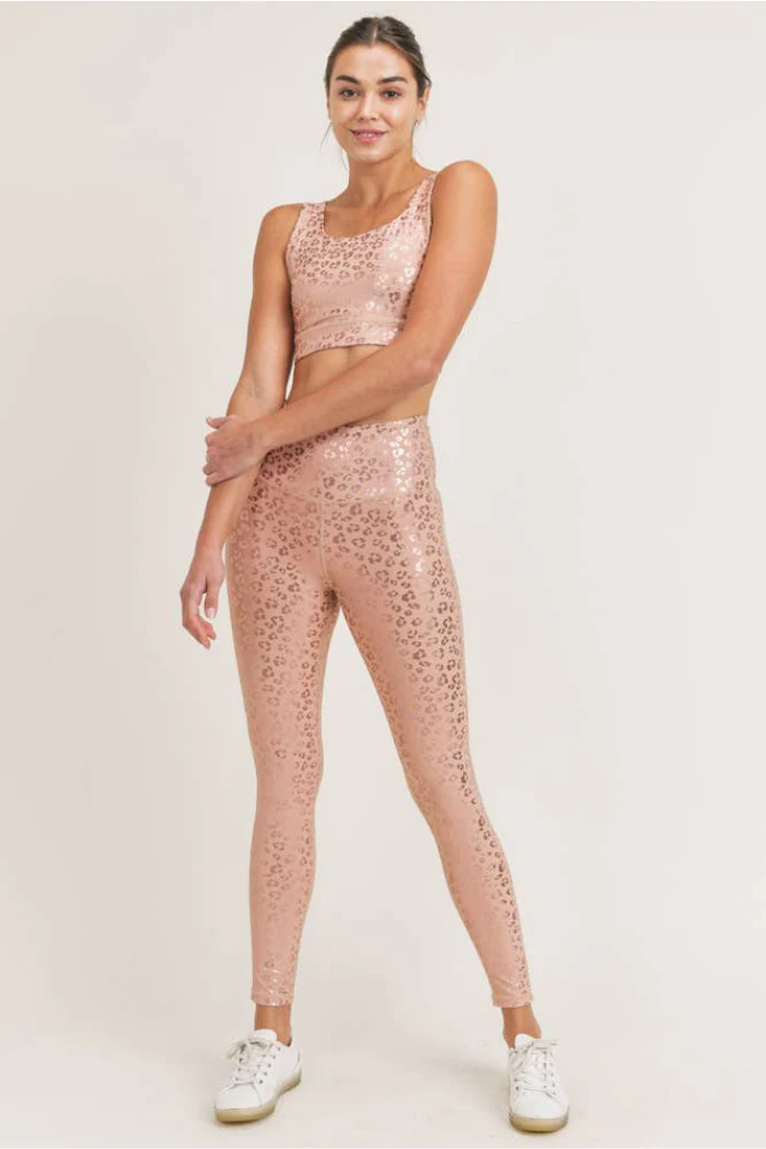 High-Rise Leopard Shimmer Leggings - Image 4