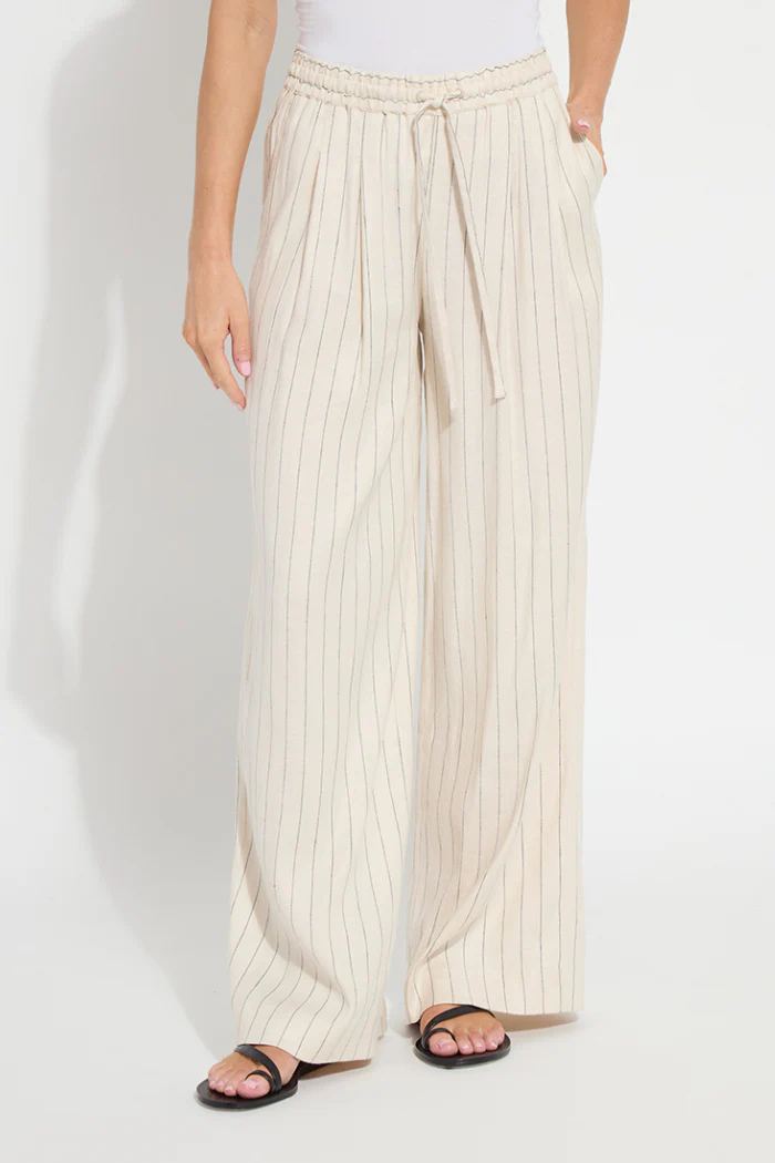 Iria Pleated Drawstring Wide Leg Pant