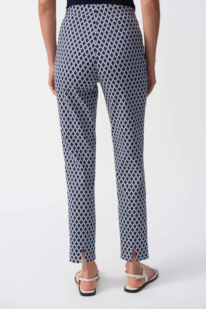 Jacquard Geometric Print Slim Fit Pants - Image 3