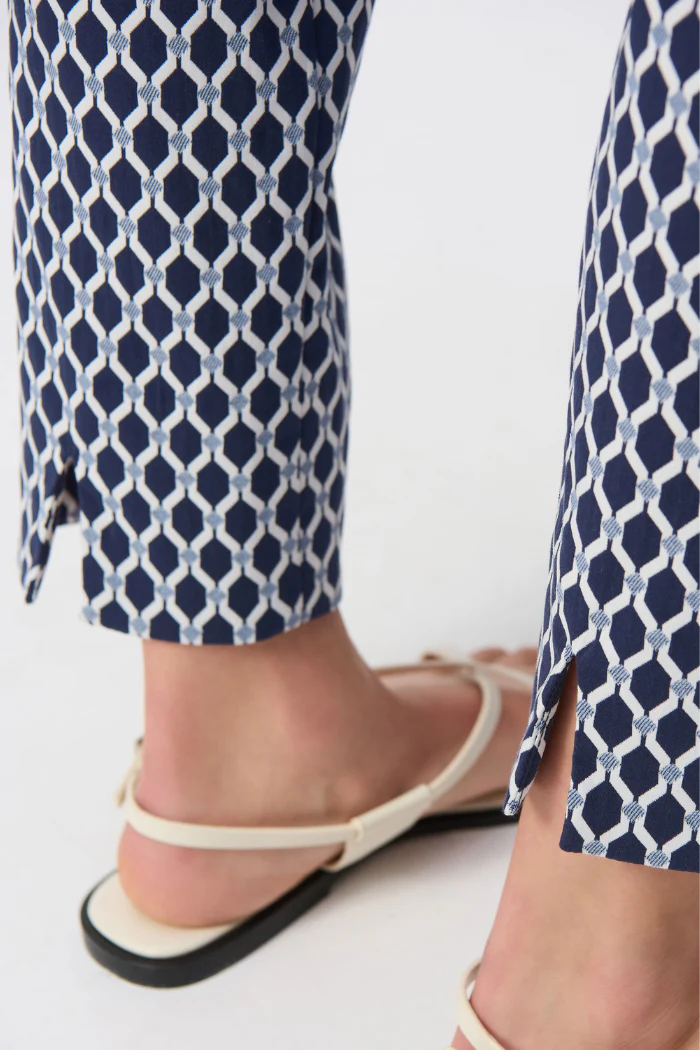 Jacquard Geometric Print Slim Fit Pants - Image 4