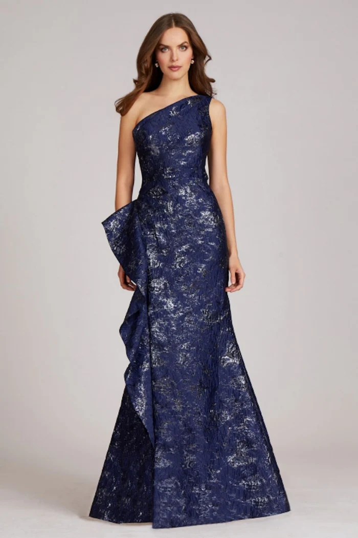 Jacquard One Shoulder Gown - Image 4