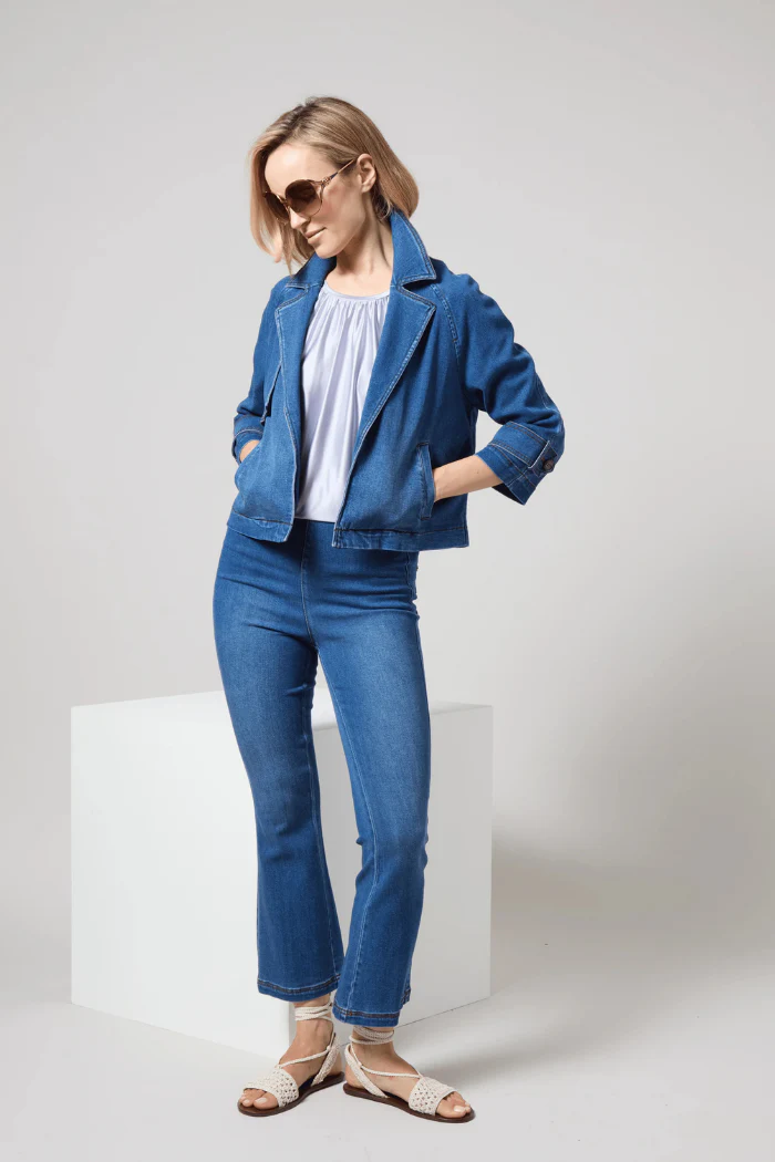 Jade Stretch Tencel Denim Flare
