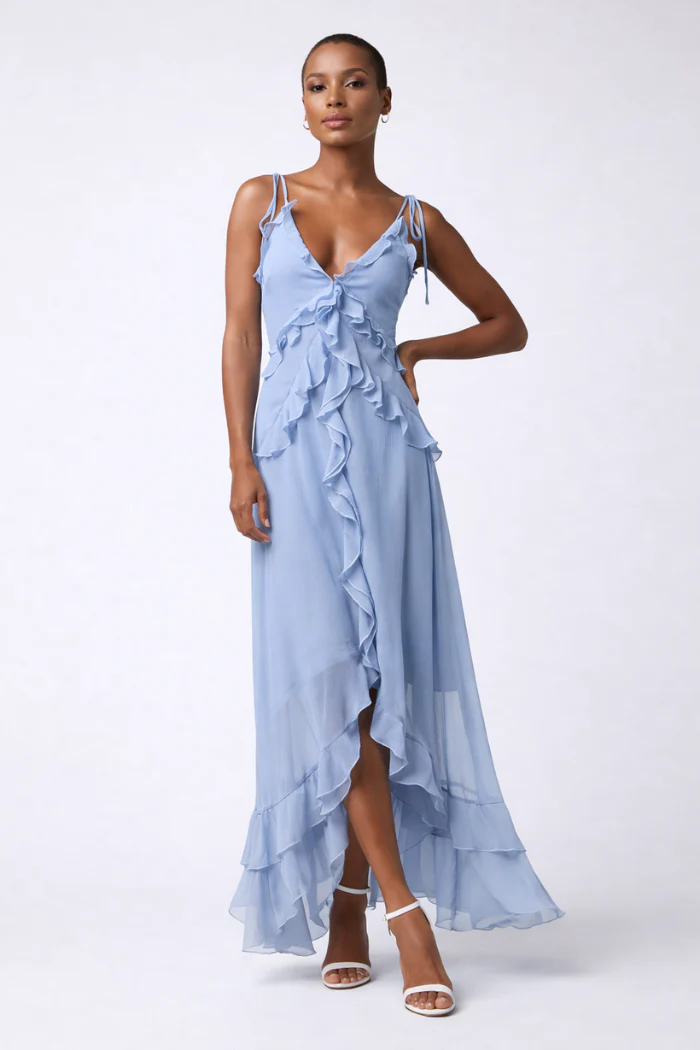 Jamie Ruffled High Low Maxi Dress - Image 4
