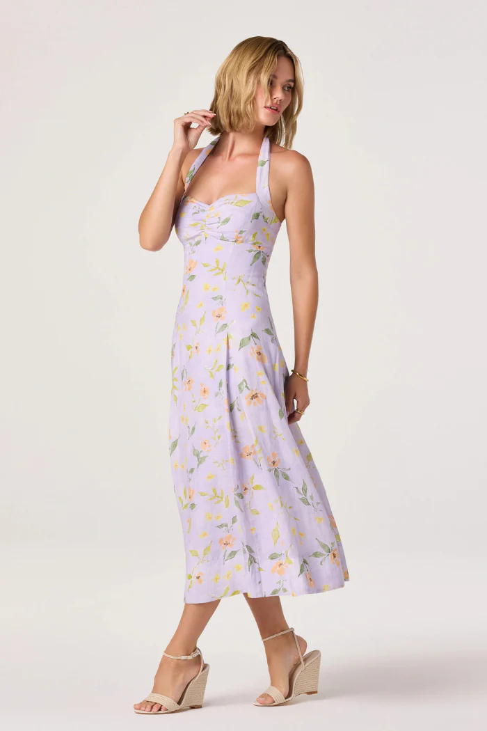Jesenia Halter Floral Midi Dress - Image 2