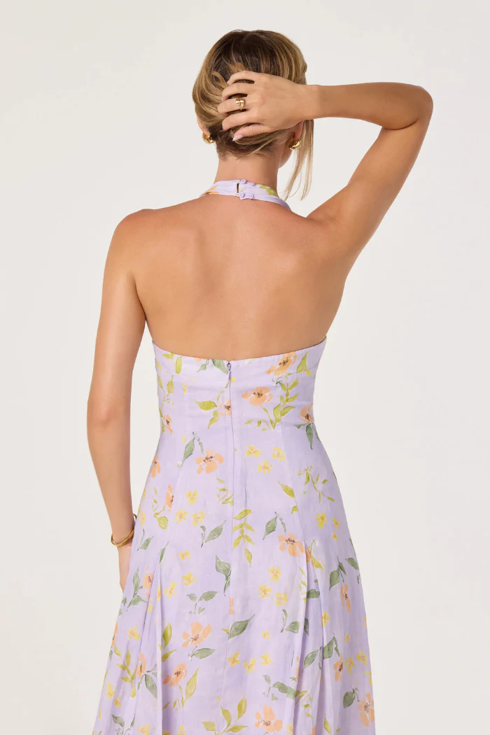 Jesenia Halter Floral Midi Dress - Image 5