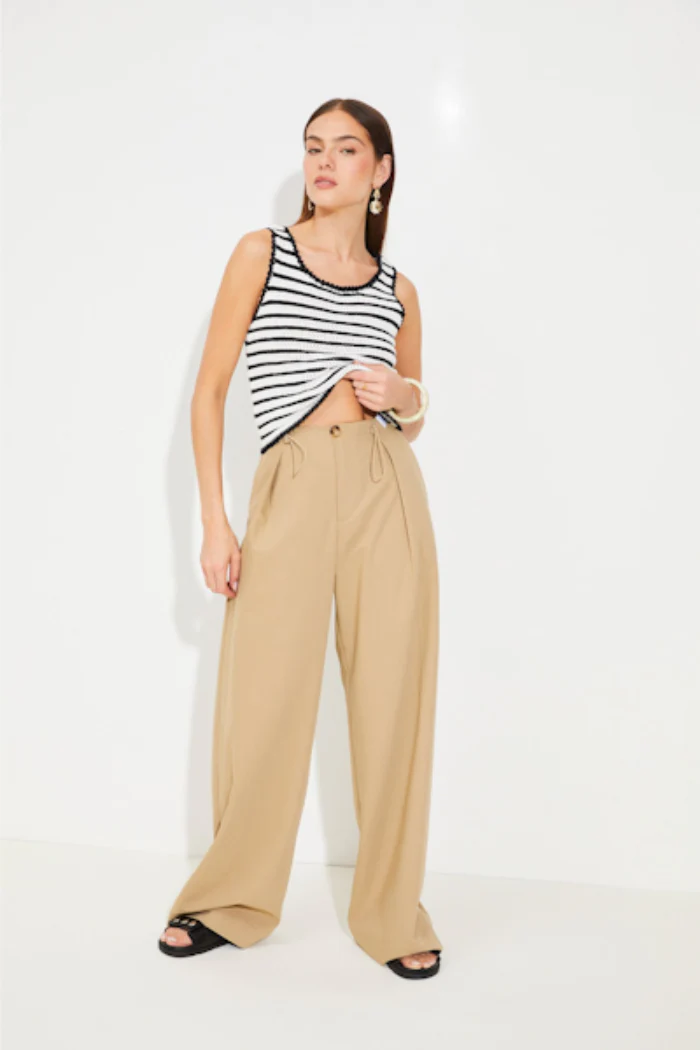 Jilian Fluid Drawstring Wide Leg Pants - Image 4
