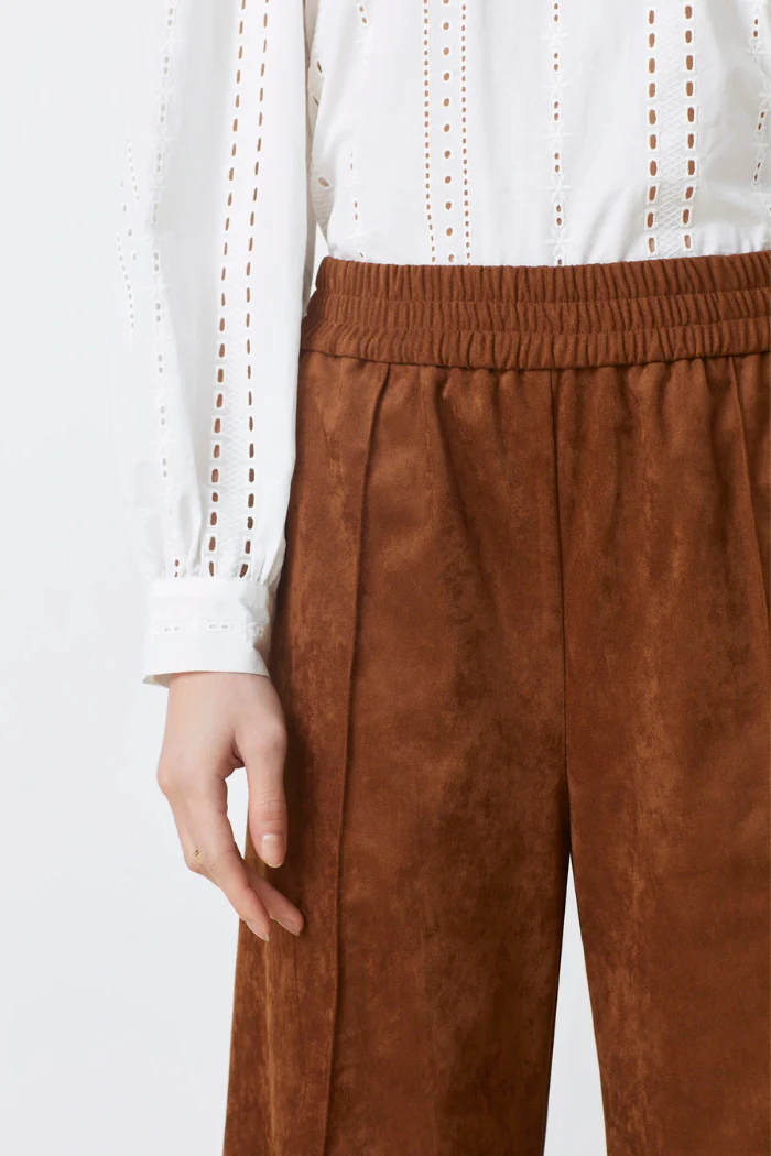 Johan Wide Leg Faux Suede Pants - Image 2