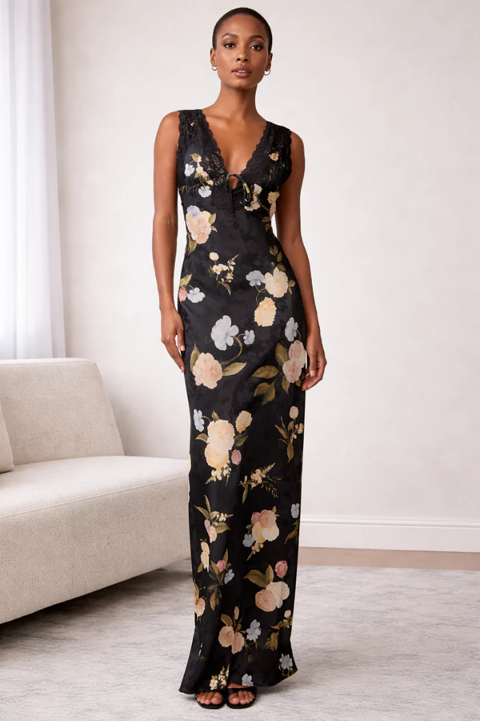 Judith Lace Trim Maxi Dress