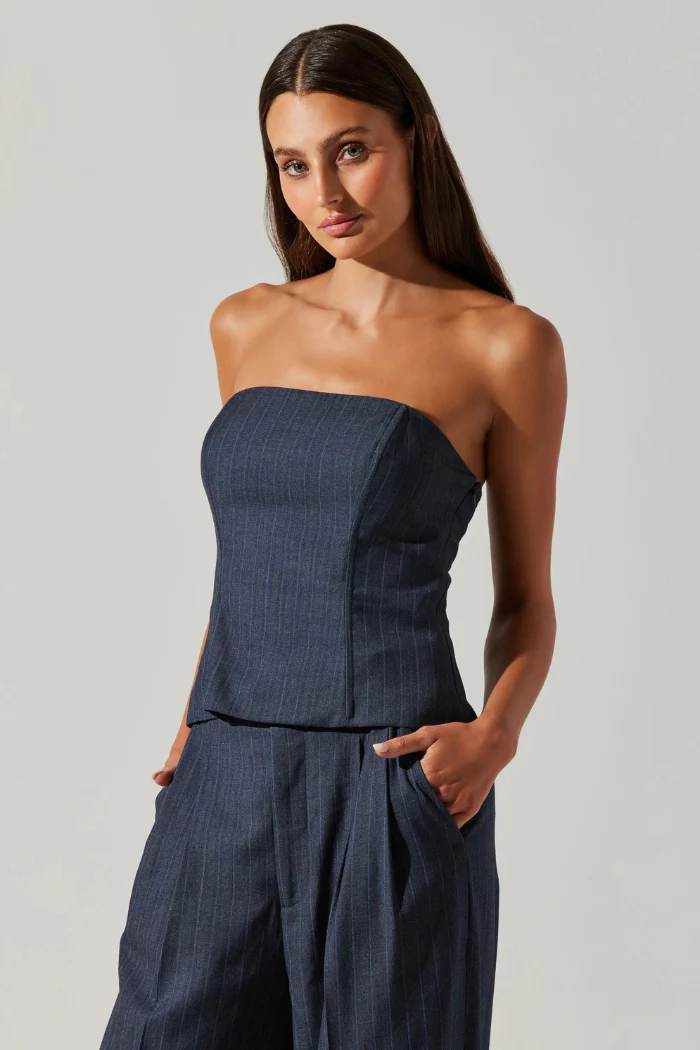 Kalani Pinstripe Tube Top - Image 3