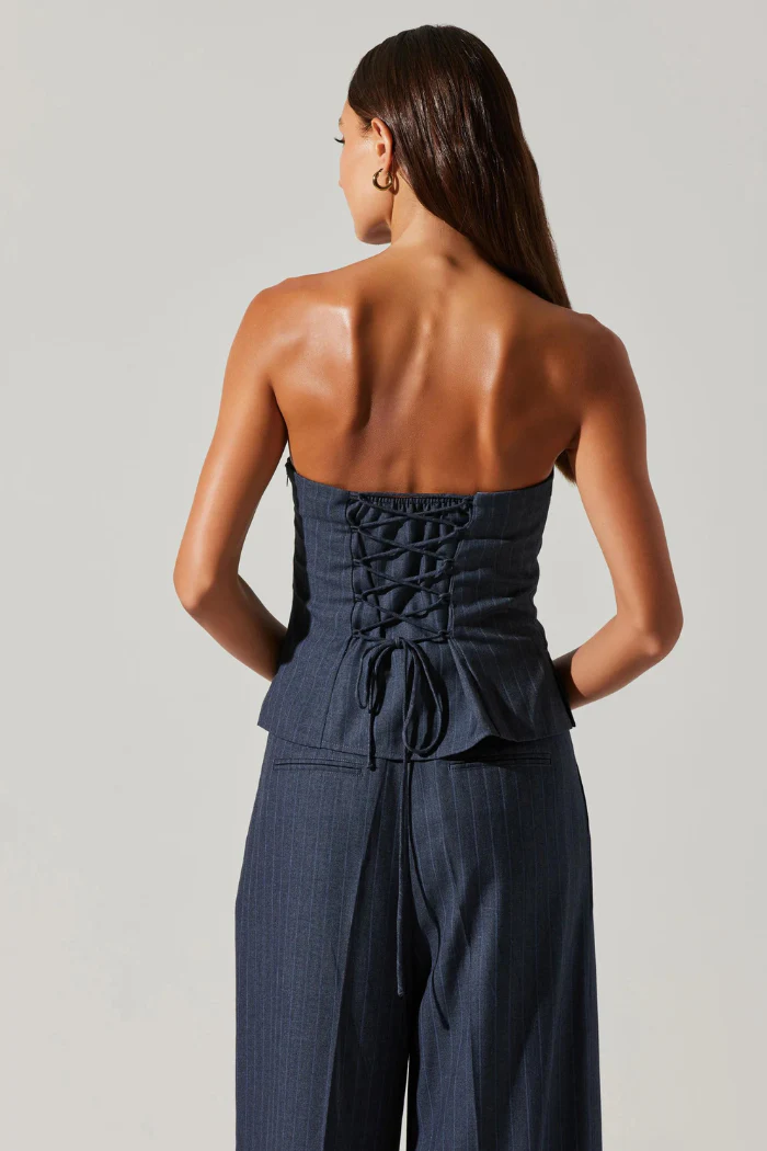 Kalani Pinstripe Tube Top - Image 6