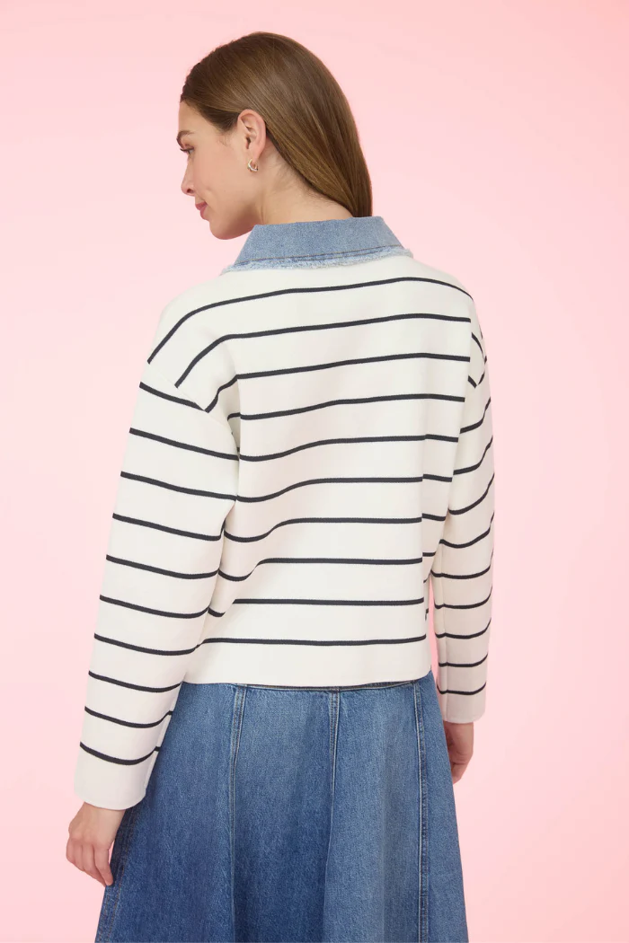 Nautical Striped Knit Jacket - Image 2